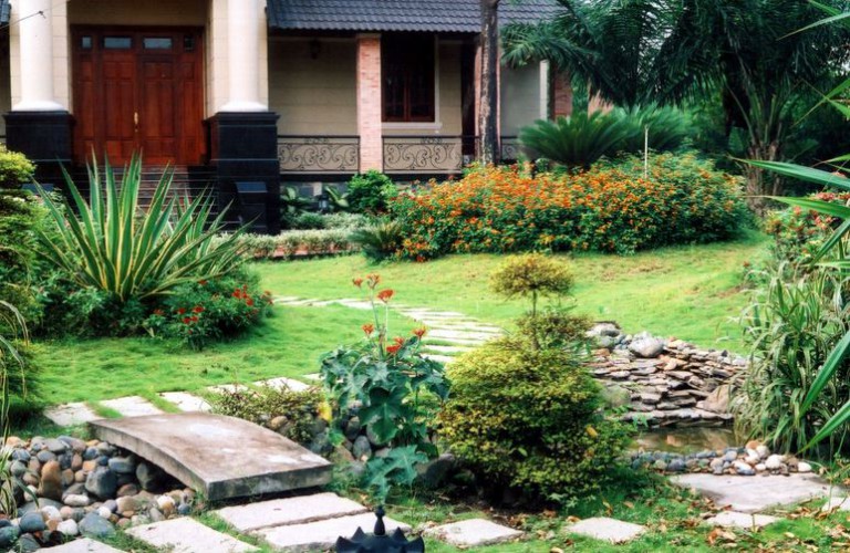 Bố trí không gian sân vườn cho biệt thự nhà vườn